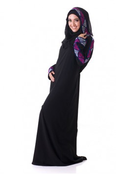 Izraa Black Satin Dress