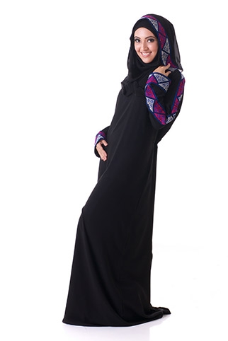 Izraa Black Satin Dress