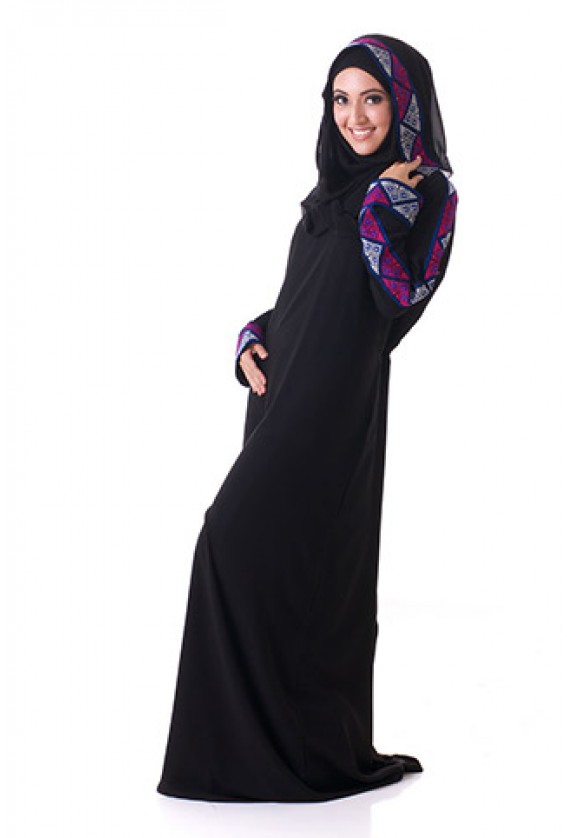 Izraa Black Satin Dress