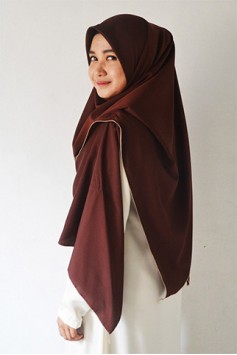 Izraa Brown Satin Shawl