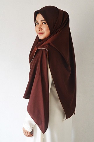 Izraa Brown Satin Shawl