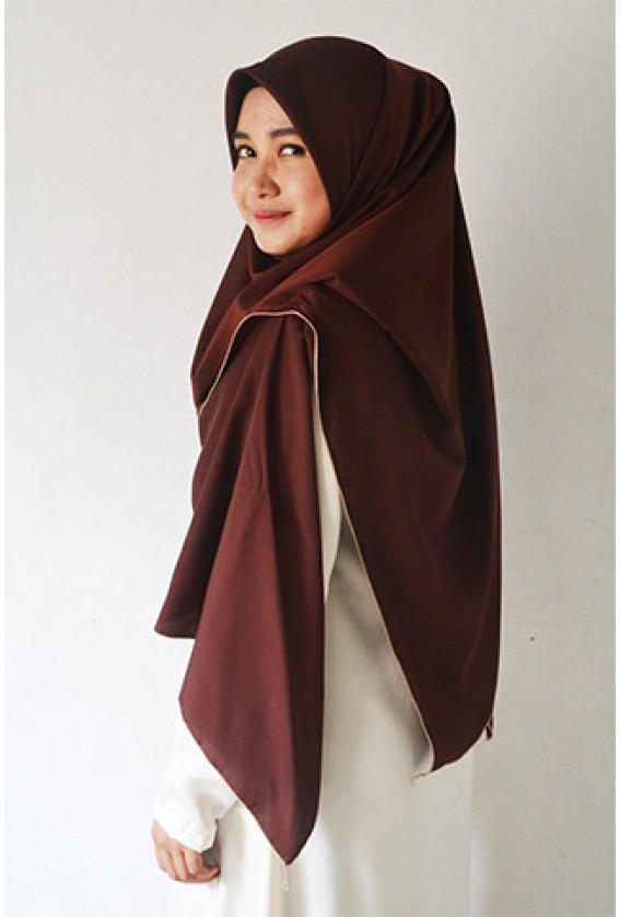 Izraa Brown Satin Shawl