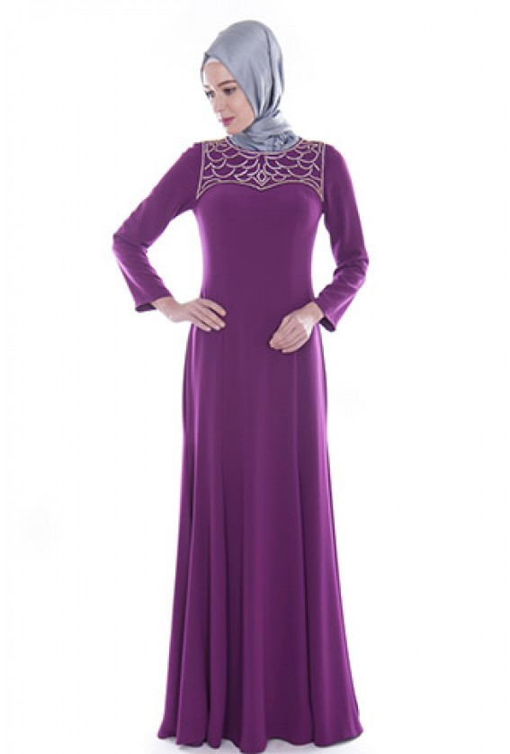 Izraa Purple Satin Dress