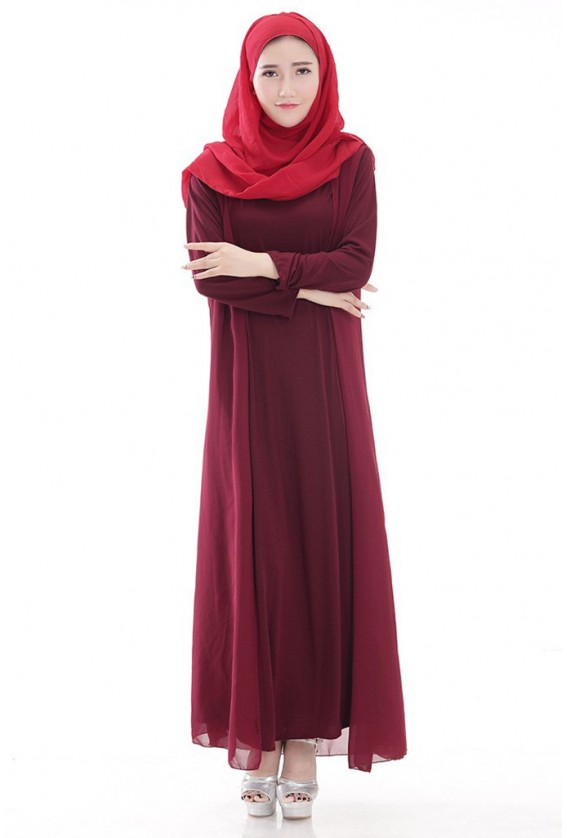 Izraa Red Satin Dress