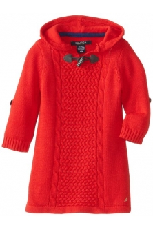 (Sample) Nautica Baby-Girls Infant Hooded Sweater (Red)