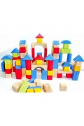 (Sample) 100-pcs Wooden Brick Set (Blue)-kk
