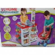 (Sample) Children Supermarket Playset with Push Cart